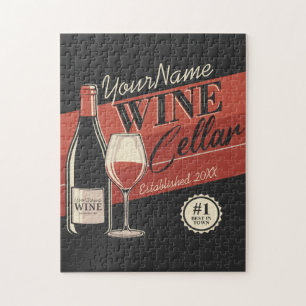 Personalized Wine Cellar Bottle Tasting Room Bar Jigsaw Puzzle