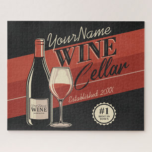 Personalized Wine Cellar Bottle Tasting Room Bar Jigsaw Puzzle
