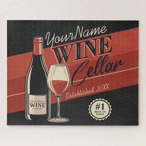 Personalized Wine Cellar Bottle Tasting Room Bar  Jigsaw Puzzle