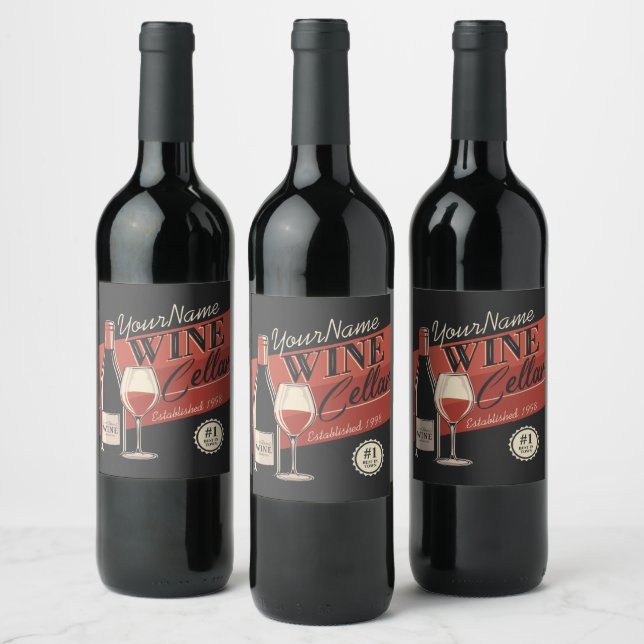 Personalized Wine Cellar Bottle Tasting Room Bar  Label (Bottles)