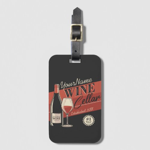 Personalized Wine Cellar Bottle Tasting Room Bar  Luggage Tag
