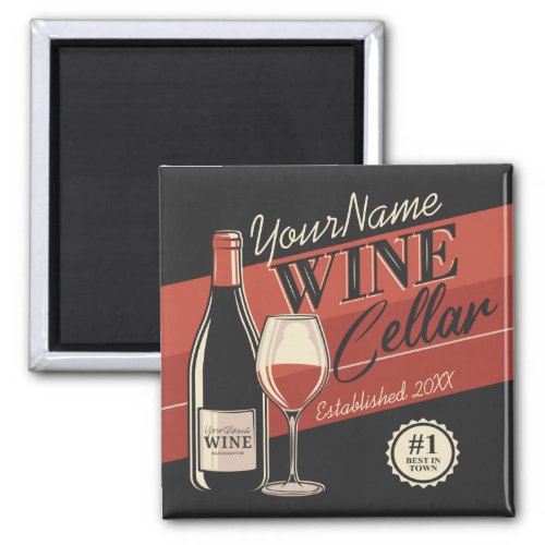 Personalized Wine Cellar Bottle Tasting Room Bar Magnet