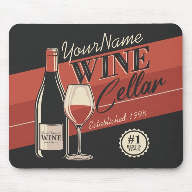 Personalized Wine Cellar Bottle Tasting Room Bar  Mouse Pad (Front)