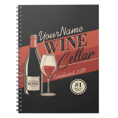Personalized Wine Cellar Bottle Tasting Room Bar  Notebook