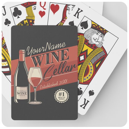 Personalized Wine Cellar Bottle Tasting Room Bar  Poker Cards