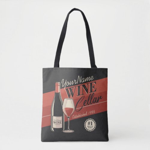 Personalized Wine Cellar Bottle Tasting Room Bar  Tote Bag