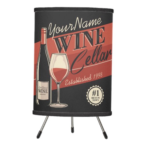 Personalized Wine Cellar Bottle Tasting Room Bar   Tripod Lamp
