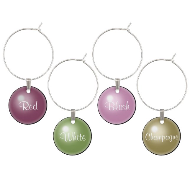 Personalized Wine Charms by Type (Staggered)