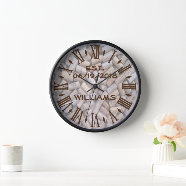 Personalized Wine Corks Clock (Home)