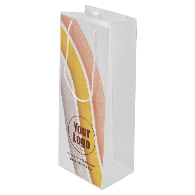 Personalized Wine Gift Bags With Company Logo (Front Angled)