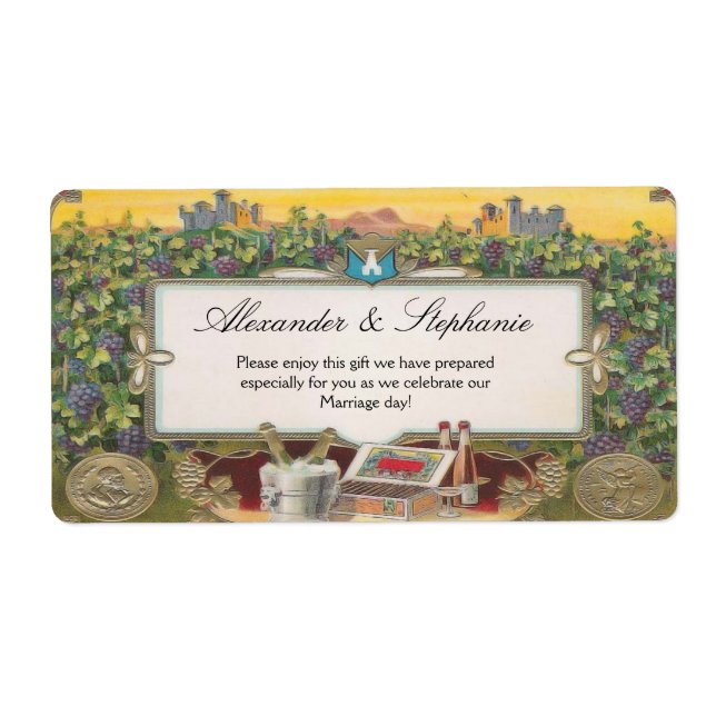 Personalized Wine Grapes Vineyard Labels (Front)