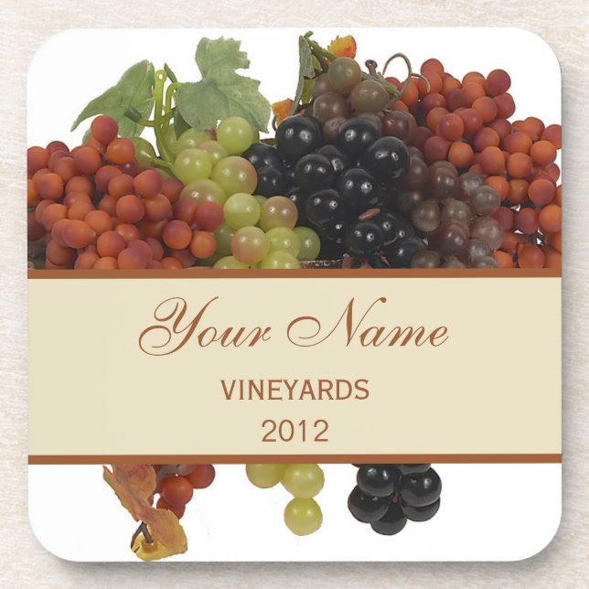 Personalized Wine Label Coasters (Front)