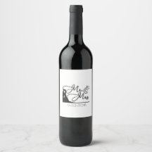 Personalized wine label for the Mr and Mrs