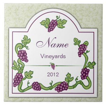 Personalized Wine Large Tile Trivet by pmcustomgifts at Zazzle