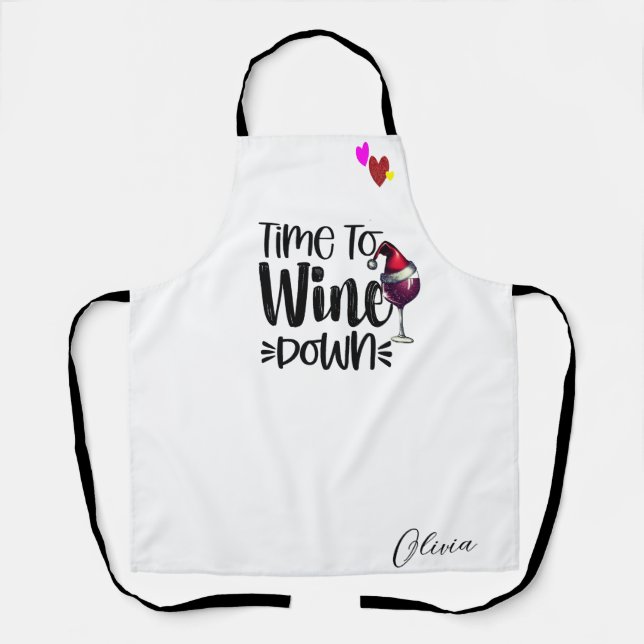 Personalized Wine Lover Apron – Christmas Gift (Front)