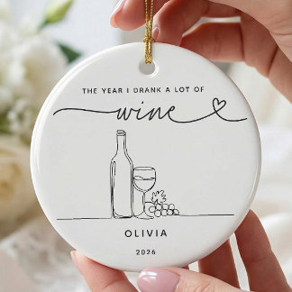 Personalized Wine Lover Christmas Ornament