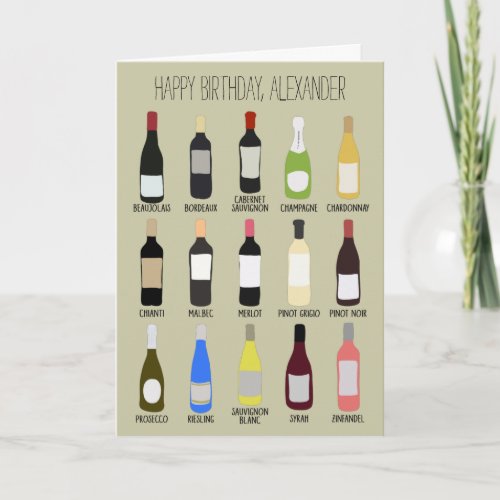 Personalized Wine Lovers Birthday Card