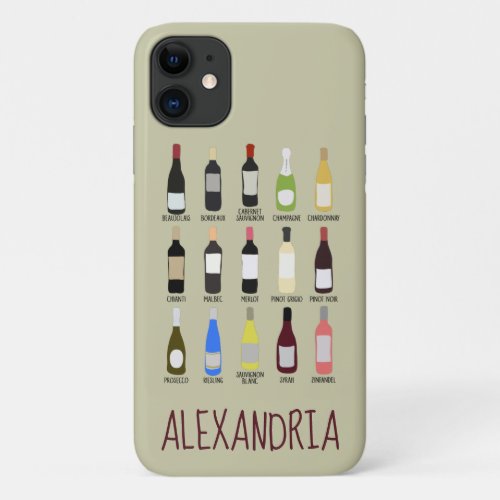 Personalized Wine Lovers Identification Guide iPhone 11 Case