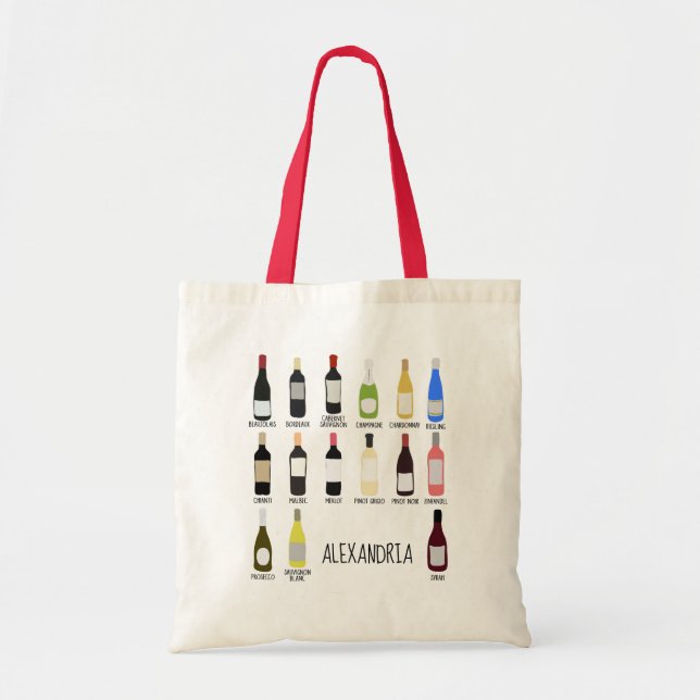 Personalized Wine Lovers Identification Guide Tote Bag (Front)