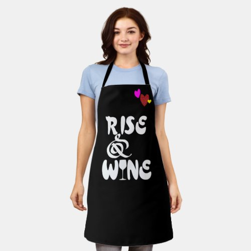 Personalized Wine Pun Aprons Funny Rise  Shine  Apron