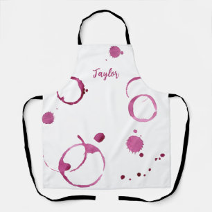 Personalized Wine Rings, Stains, Vintner, Red Apron