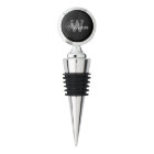 Personalized wine stoppers with elegant monogram