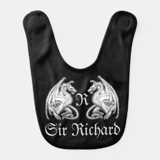Personalized Winged Dragons Baby Bib
