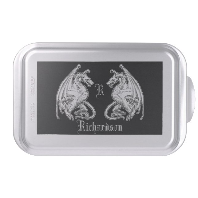 Personalized Winged Dragons  Cake Pan (Front)