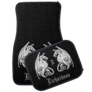 Personalized Winged Dragons Car Floor Mat