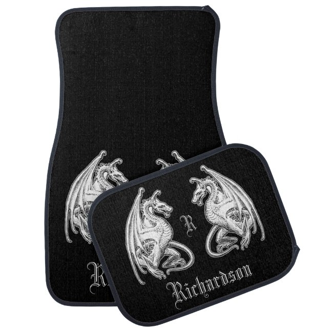 Personalized Winged Dragons  Car Floor Mat (Set)