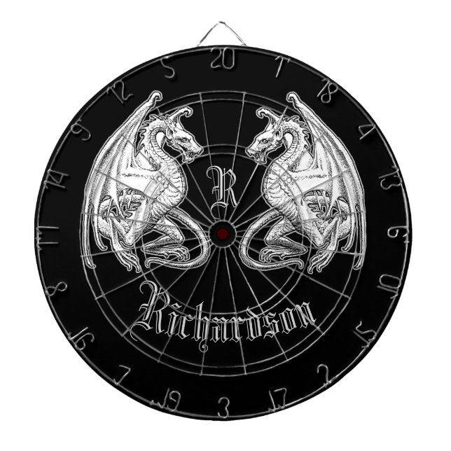 Personalized Winged Dragons  Dart Board (Front)