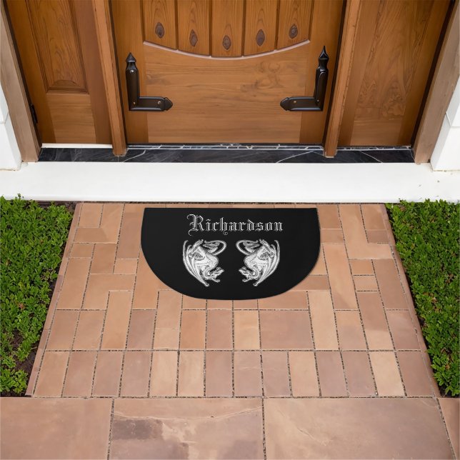 Personalized Winged Dragons  Doormat (Outdoor)