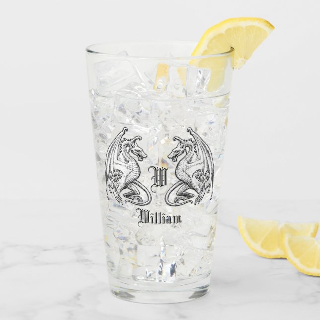 Personalized Winged Dragons Glass (Back Ice)