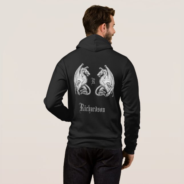 Personalized Winged Dragons  Hoodie (Back Full)