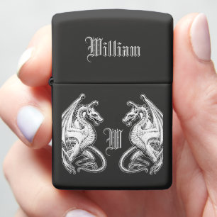 Personalized Winged Dragons Zippo Lighter