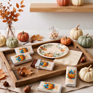 Personalized Winking Pumpkin Mini Chocolate Favors