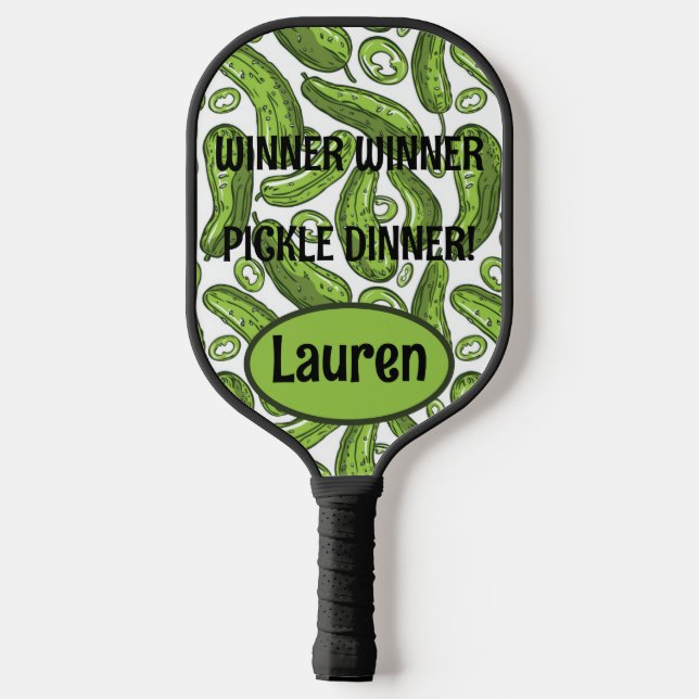 Personalized Winner Winner Pickle Dinner  Pickleball Paddle (Back)