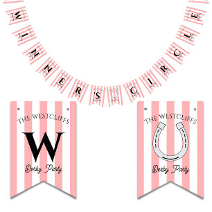 Personalized Winner's Circle Cabana Stripe Derby Bunting Flags