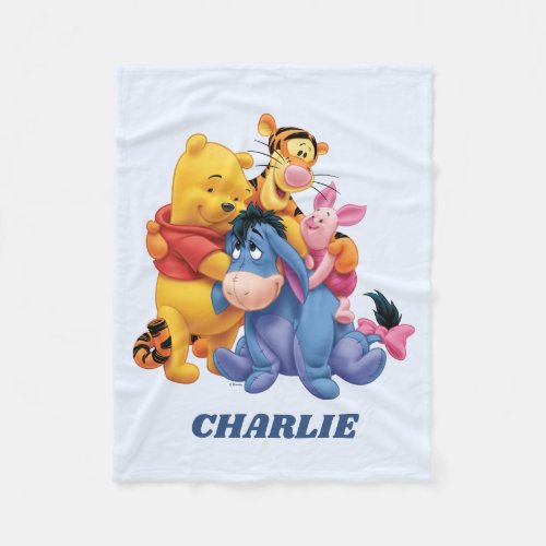 Personalized Winnie the Pooh and Pals Fleece Blanket