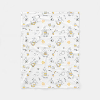 Personalized Winnie the Pooh Baby Bee Fleece Blanket