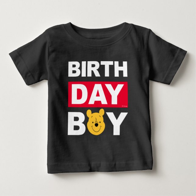 Personalized Winnie the Pooh Birthday Boy  Baby T- T-Shirt (Front)