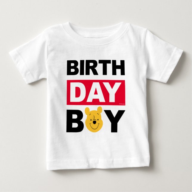 Personalized Winnie the Pooh Birthday Boy  Baby T- T-Shirt (Front)