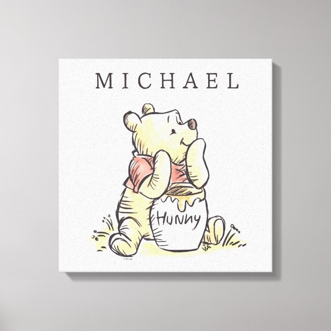 Personalized Winnie the Pooh Canvas Print (Front)