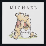 Personalized Winnie the Pooh Faux Canvas Print<br><div class="desc">Add this sweet Winnie the Pooh wall art your child's room. Personalize by adding their name.</div>