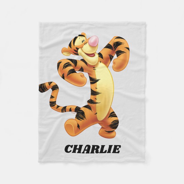 Personalized Winnie the Pooh - Tigger Fleece Blanket (Front)