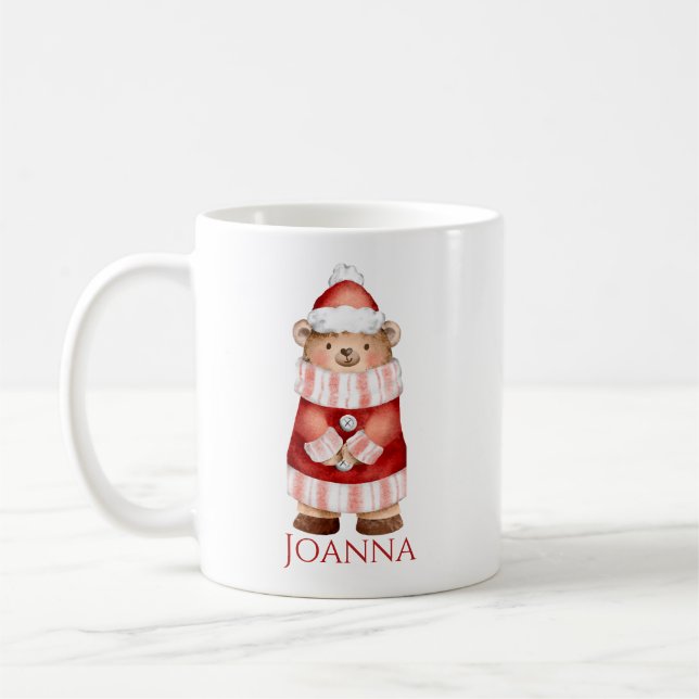 Personalized Winter Bear Coffee Mug (Left)