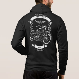 Personalized Winter Biker Skull Motorcycle Zip Hoodie