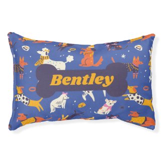 Personalized Winter Dog Pattern Retro Custom Name