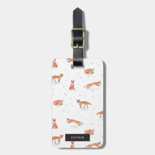 Personalized Winter Fox Luggage Tag