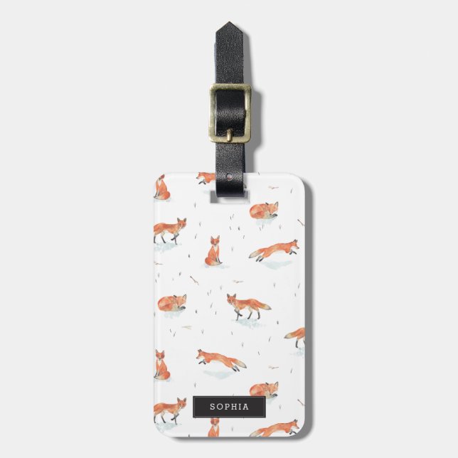 Personalized | Winter Fox Luggage Tag (Front Vertical)